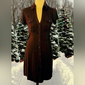 Elegant Vintage Guess Black Button-Down Dress